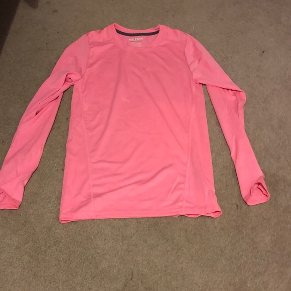 Pink Modest long sleeves activewear stretch Gym workout Lightweight Exercise top - Picture 2 of 16